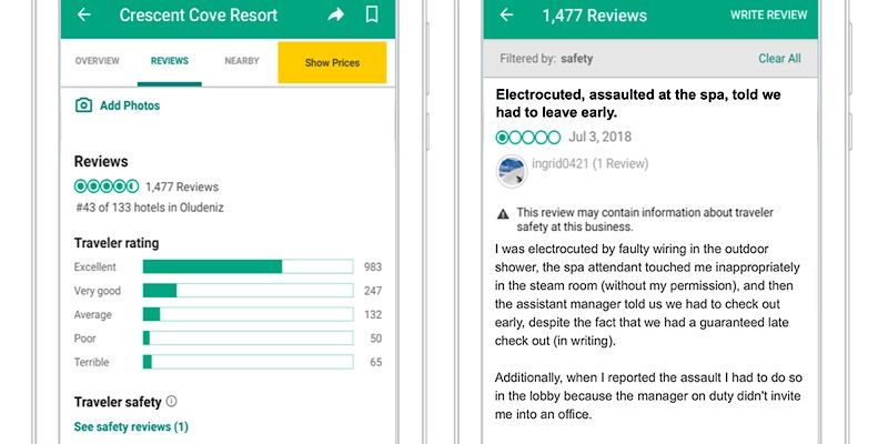 TripAdvisor adds safety features to reviews