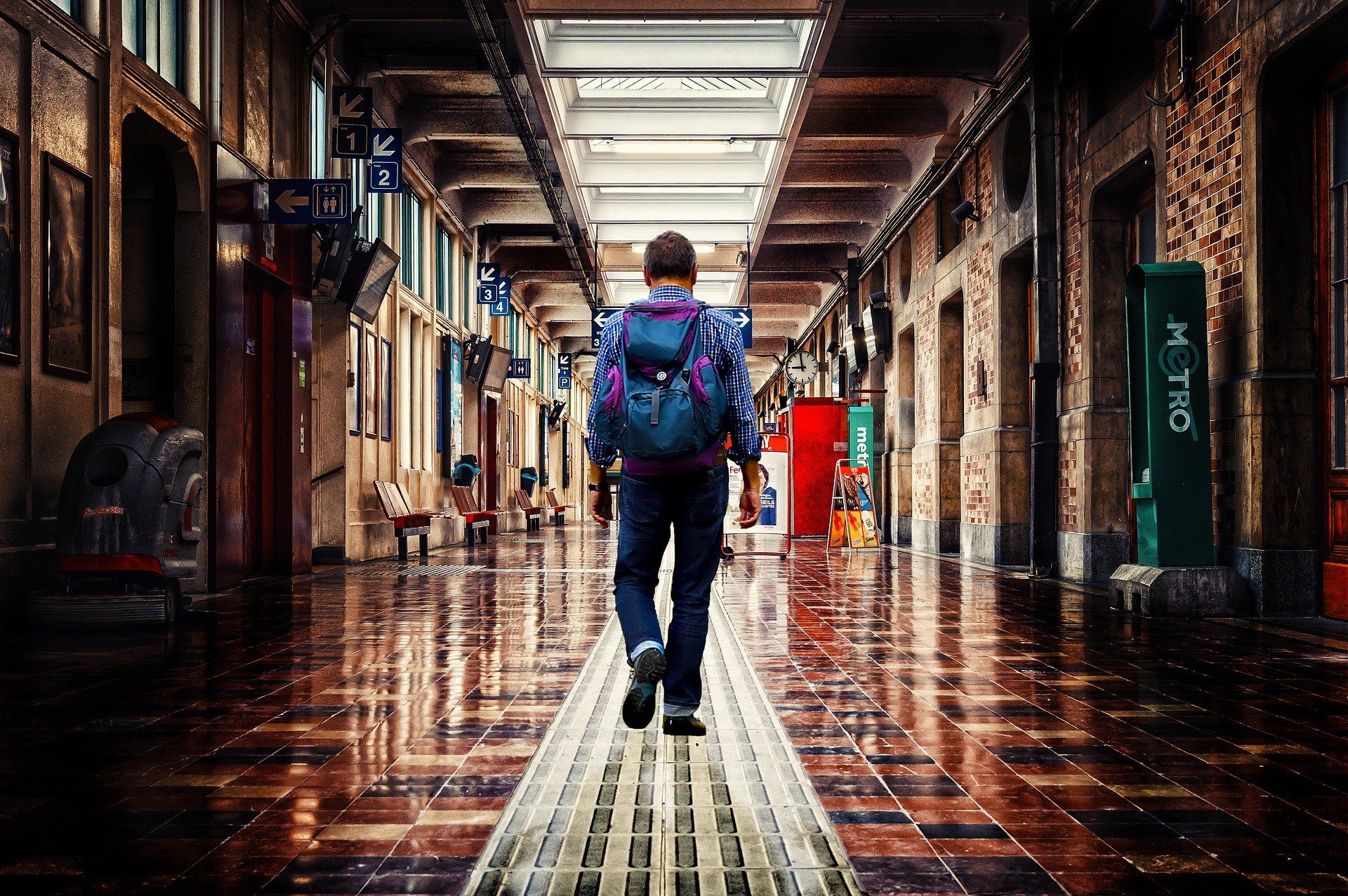 traveler walking airport