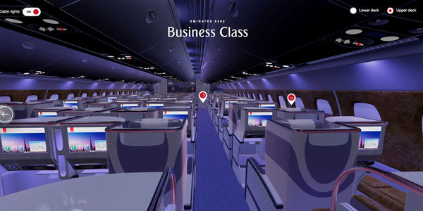 Emirates virtual reality cabin tour