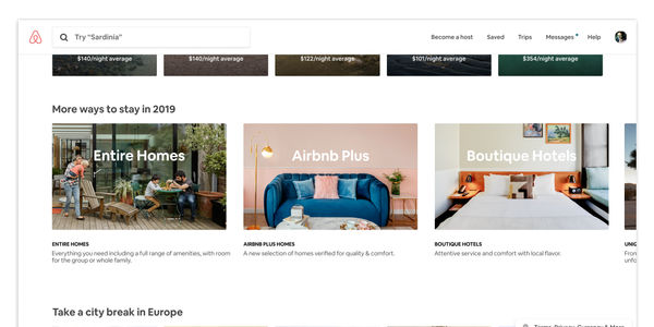 Airbnb boosts hotel visibility with homepage refresh, new filter