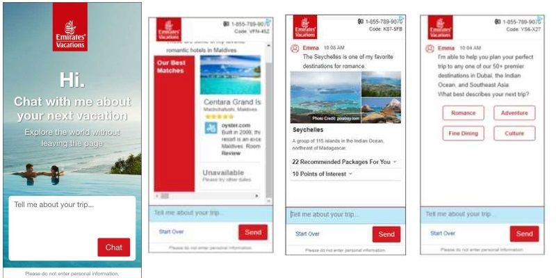 Emirates Vacations puts AI-powered chatbot directly into ads