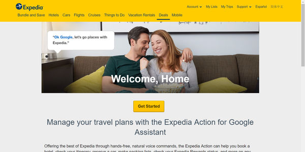 Expedia Google Assistant book action