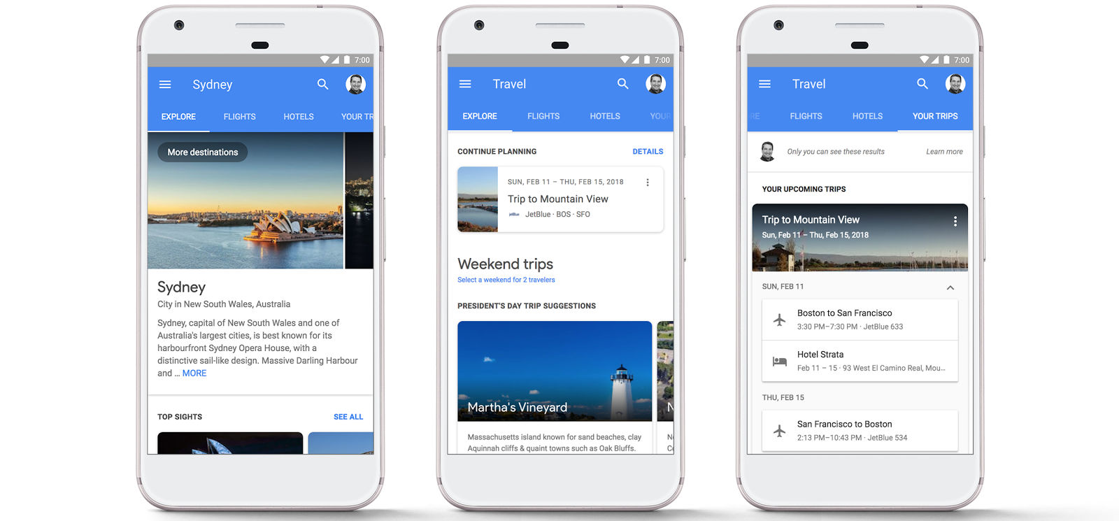 Google new nav bar hotel search