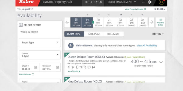 sabre synxis property hub