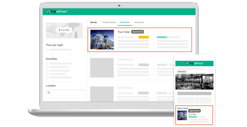 tripadvisor sponsored placements