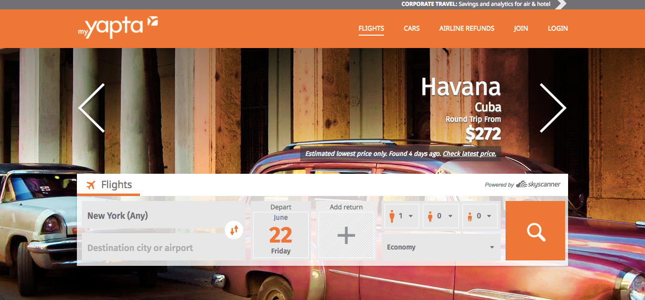 Yapta targets leisure travelers through Skyscanner, Traxo partnerships