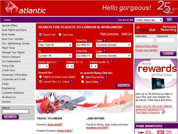 Virgin Atlantic tests new website, begins homepage roll-out