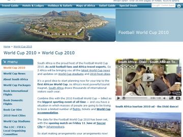 Ten travel websites with FIFA World Cup 2010 fever
