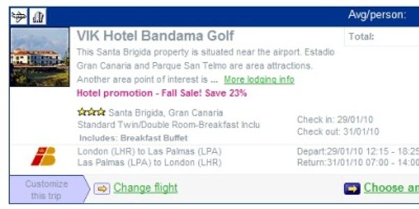 Build-your-own package holiday on Thomas Cook and you actually go with Expedia