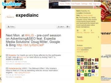 Expedia Inc. starts brand new Twitter account