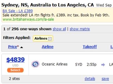 Fans of Lost: real-time video and Flight 815 in search results