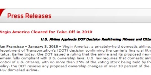 Virgin America still a citizen and CEO Cush gets a board seat
