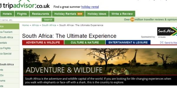 South Africa DMO strikes six-figure advertising deal with TripAdvisor