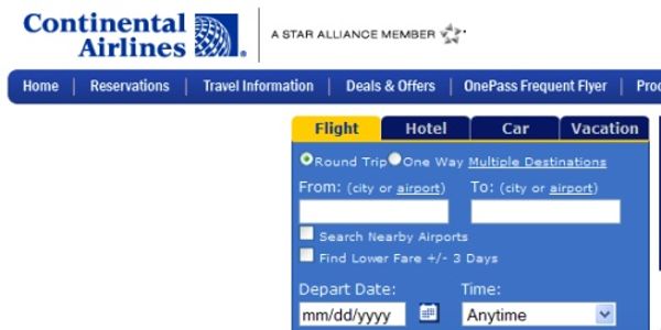 Continental to lay off reservations agents as Continental.com share grows