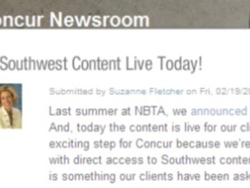 Concur corporate-booking tool and mobile app land Southwest Airlines