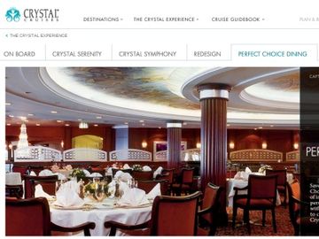 Crystal Cruises to unveil online planning center for dining reservations