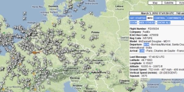 European flights now live and with amazing detail on a Google map