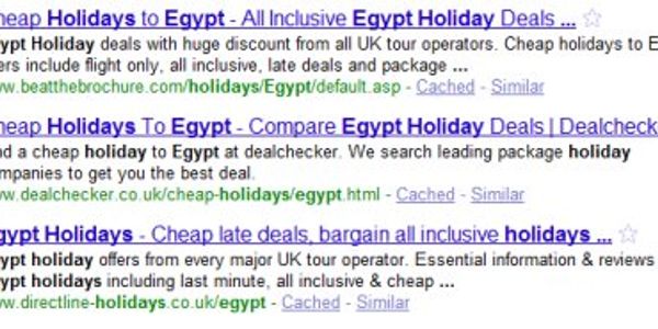 Stats - Big travel brands do not dominate natural search in Google