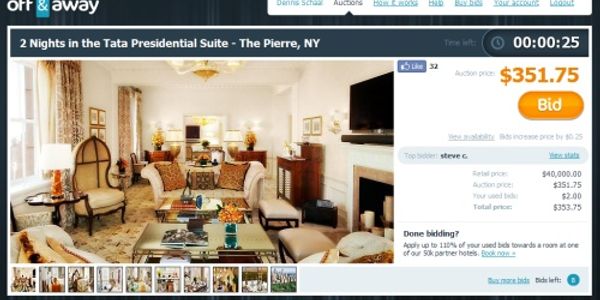 OffandAway is off and away with launch of hotel-room auction website