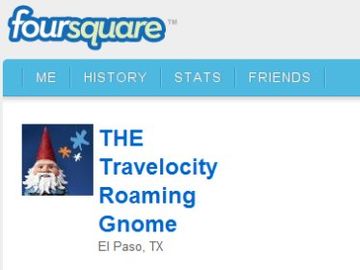 Travelocity Roaming Gnome joins FourSquare, heads to London