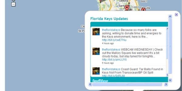 Visit Florida tourism board uses Google Maps and Twitter feeds to cleanse oil-spill fears