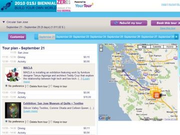 Art, technology and trip planning mashup for YourTour