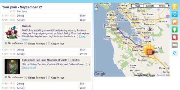 Art, technology and trip planning mashup for YourTour