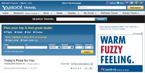 yahoo travel packages