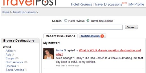 Community building -- TravelPost launches Travel Discussions
