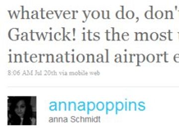 London Gatwick Airport swoons over Twitter, but will not show tweets