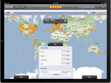 Kayak throws Explore tool onto iPad, finds a natural home