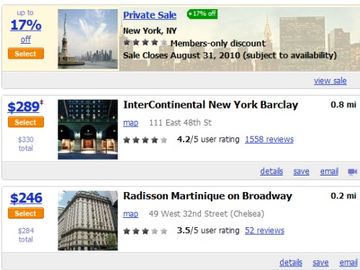 Kayak tests placing private-sale hotels into search results, collects booking details