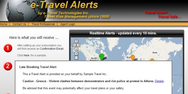 e travel alerts