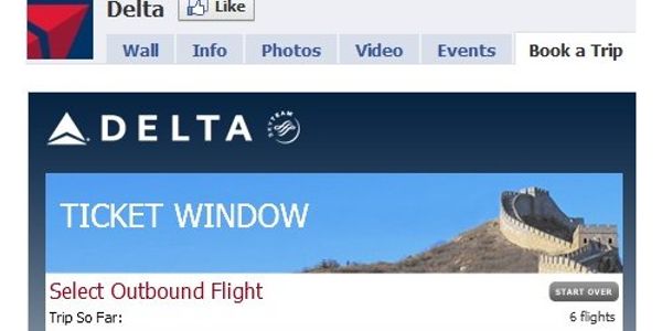 Delta beats EasyJet as first airline to offer booking engine within Facebook