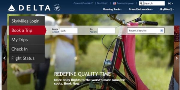 Delta Air Lines redesigns homepage, the rest of the site will have to wait