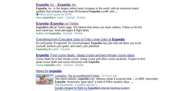 Google fiddles search, does no evil for brands like Expedia