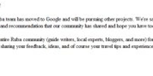 Ruba shuts website ten weeks after sale to Google