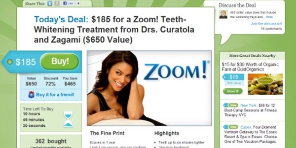 Groupon teeth-whitening and a faraway nearby hotel stay