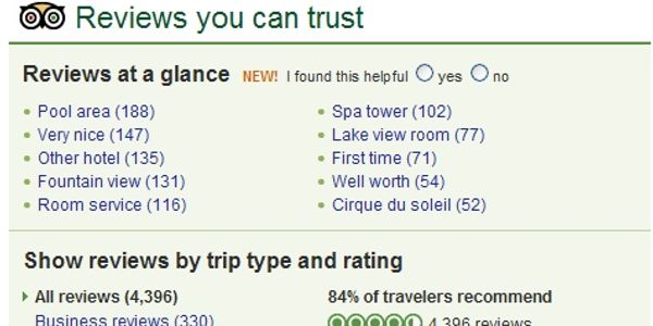 TripAdvisor cuts through clutter with Reviews at a Glance