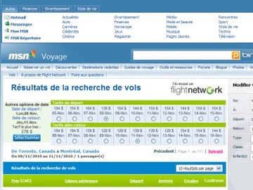 MSN.ca taps Flight Network for search