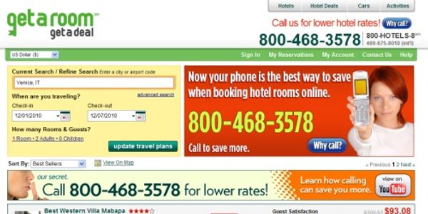 Hotel website Getaroom sold on phone bookings