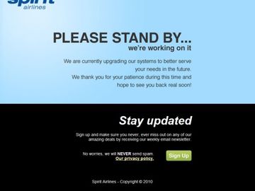 Spirit Airlines website and reservations system goes down