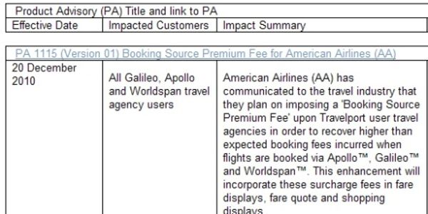 Travelport poised to bias American Airlines flights as airline surcharge begins