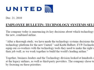 United to leave Travelport reservations system and transition to HP