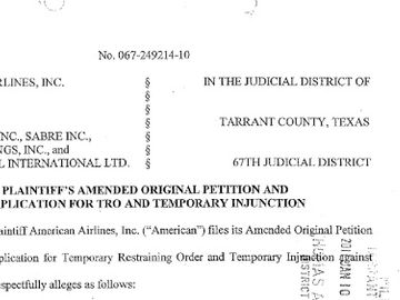 American Airlines sues Sabre over display bias and booking fee increase