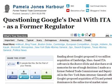 Huffington Post writer and Google-ITA Software deal opponent has Microsoft ties