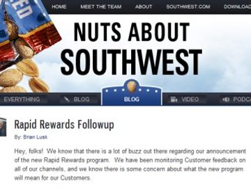 New Southwest Rapid Rewards program gets savaged on Southwest blog