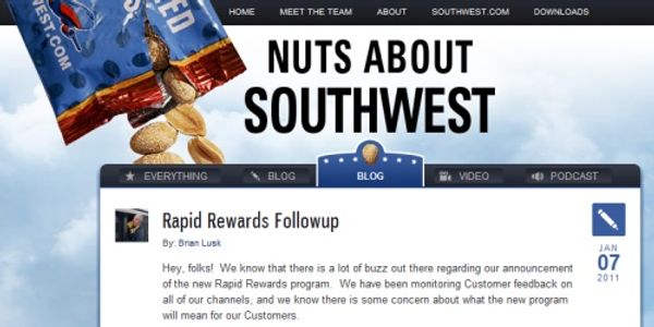 New Southwest Rapid Rewards program gets savaged on Southwest blog