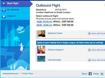 Malaysia Airlines puts full booking, check-in, seat pick into Facebook
