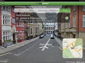 TripAdvisor loves Google again, puts Street View into iPad app